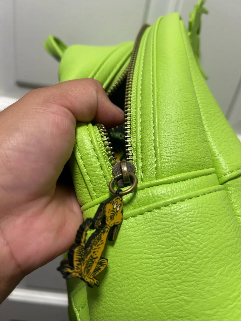 Loungefly The Grinch Green FAUX LEATHER COSPLAY MINI backpack used